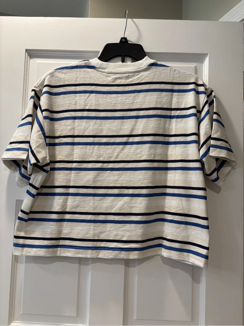 NWT Madewell The Easy Crewneck Short-Sleeve Tee, size M Variegated Slub Stripe